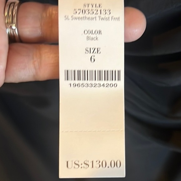 NWT White House Black Market Black Babydoll Dress with Sweetheart Neckline - Picture 3 of 8